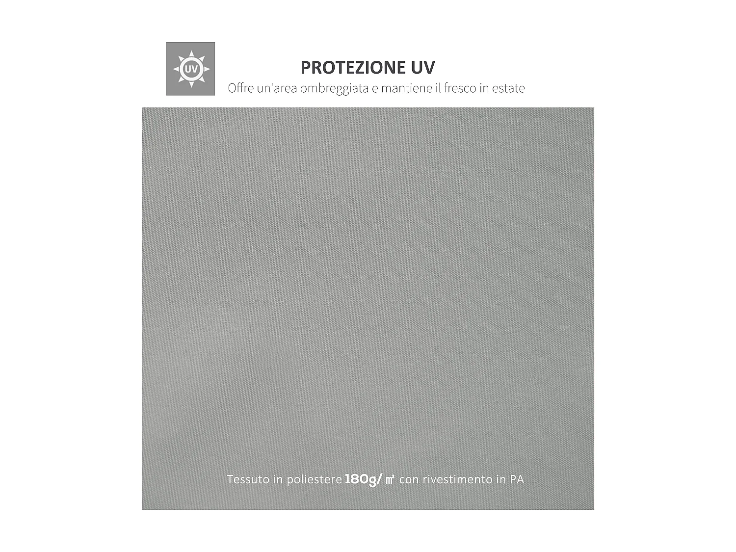 Copertura per gazebo 4x3 m a 2 livelli anti uv in poliestere grigio