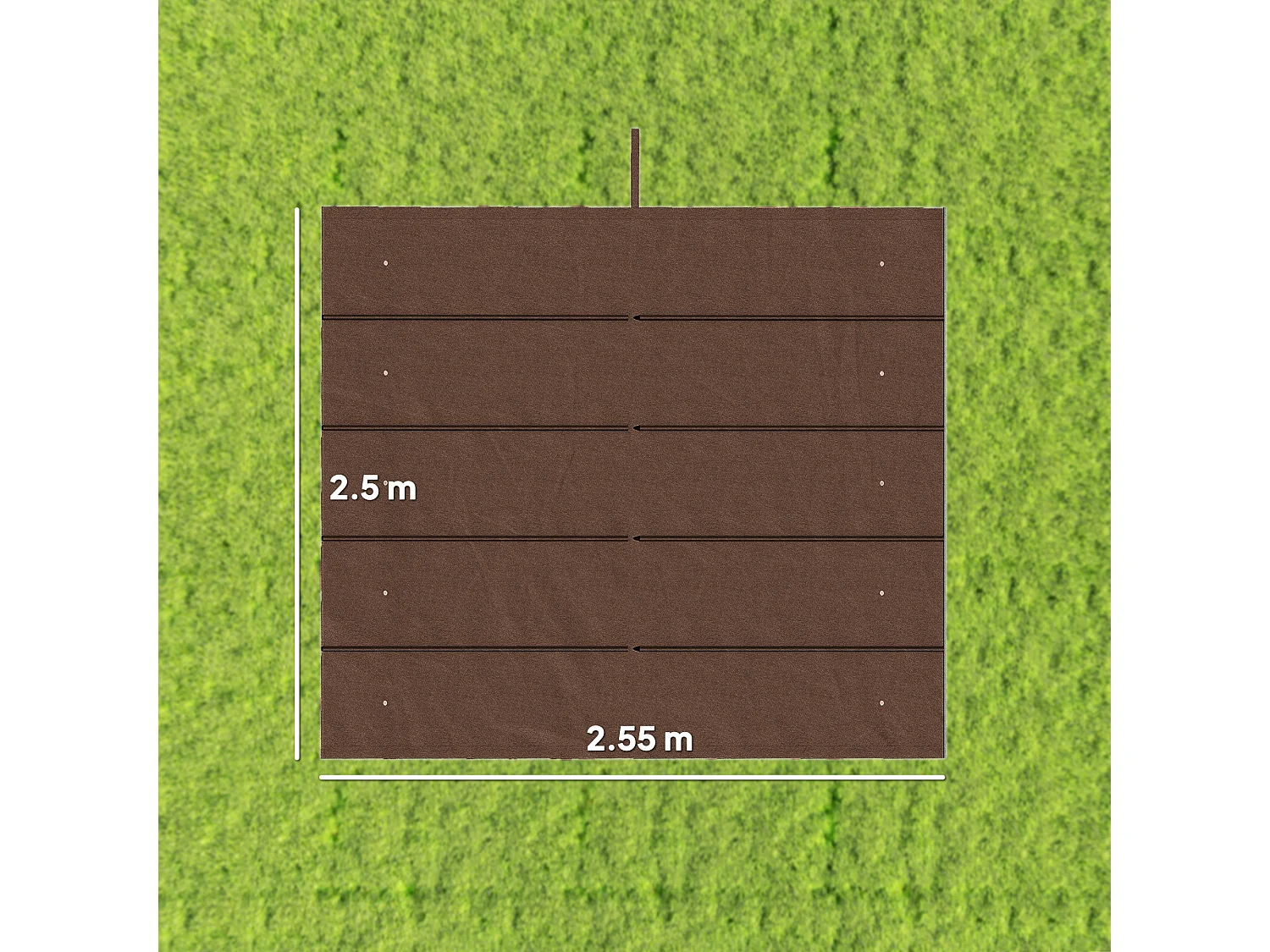 Tetto di ricambio per gazebo pergola 3x3 m poliestere bianco caffè