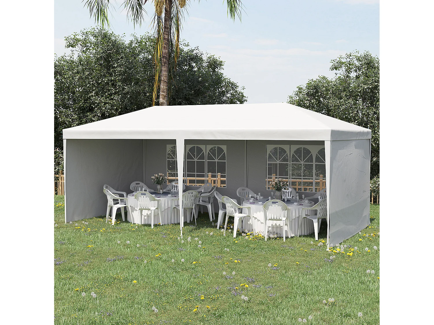 Tendone da giardino pieghevole per feste ed eventi bianco