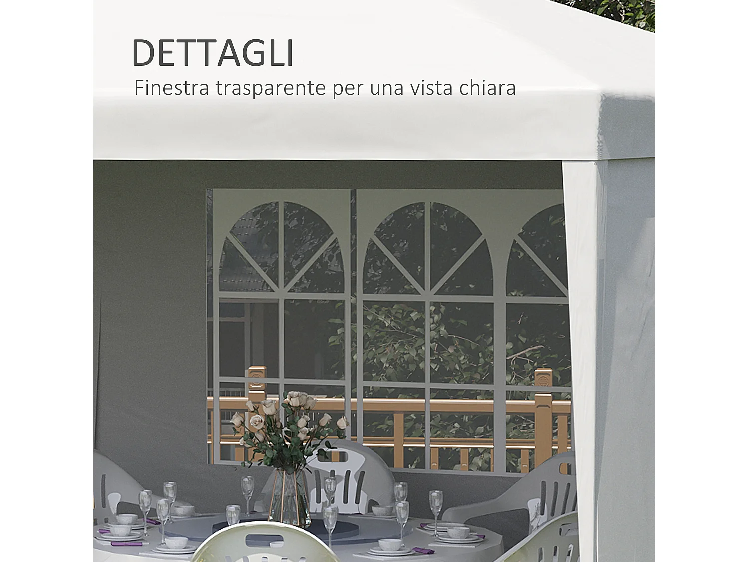 Tendone da giardino pieghevole per feste ed eventi bianco