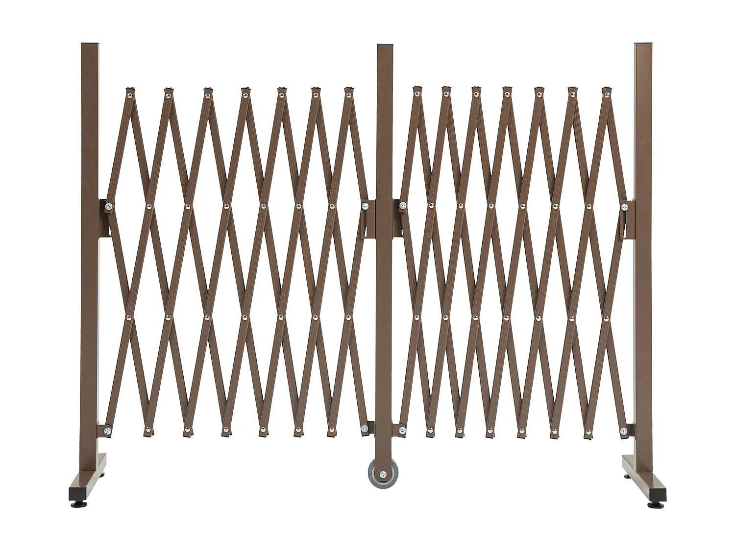 Recinzione estensibile da 52-405 cm in acciaio e alluminio marrone