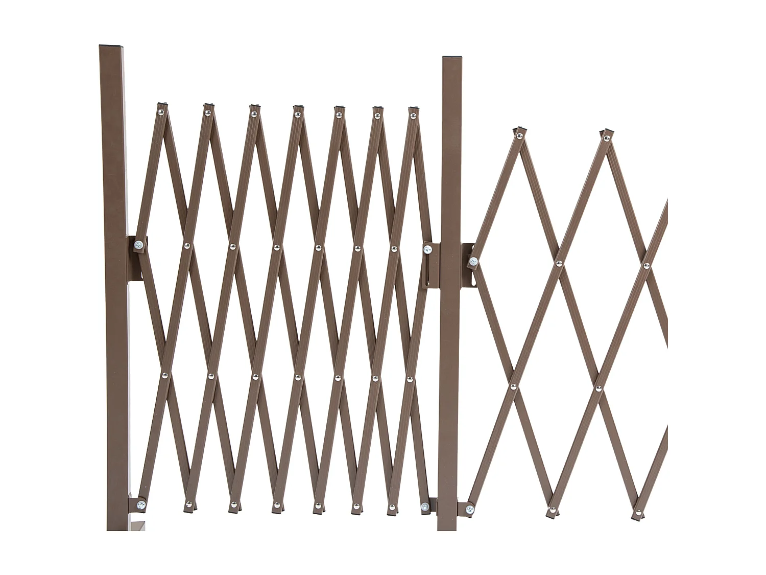 Recinzione estensibile da 52-405 cm in acciaio e alluminio marrone