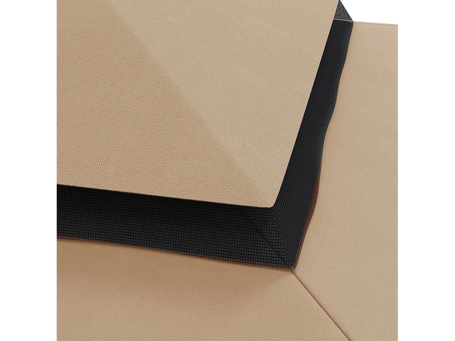 Tetto per gazebo 3x3 m con tetto a 2 livelli in poliestere cachi