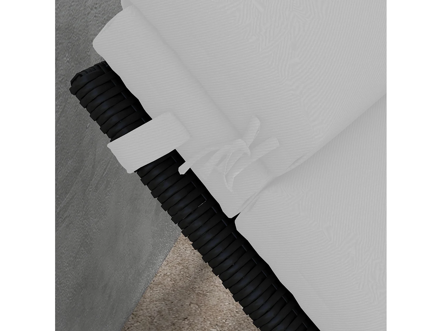 Cuscino per lettino prendisole imbottito con lacci, grigio chiaro