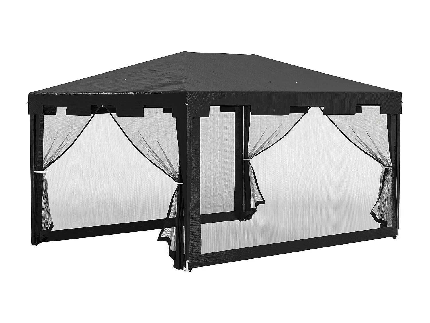 Gazebo da giardino pieghevole 4x3 m in metallo e pe grigio