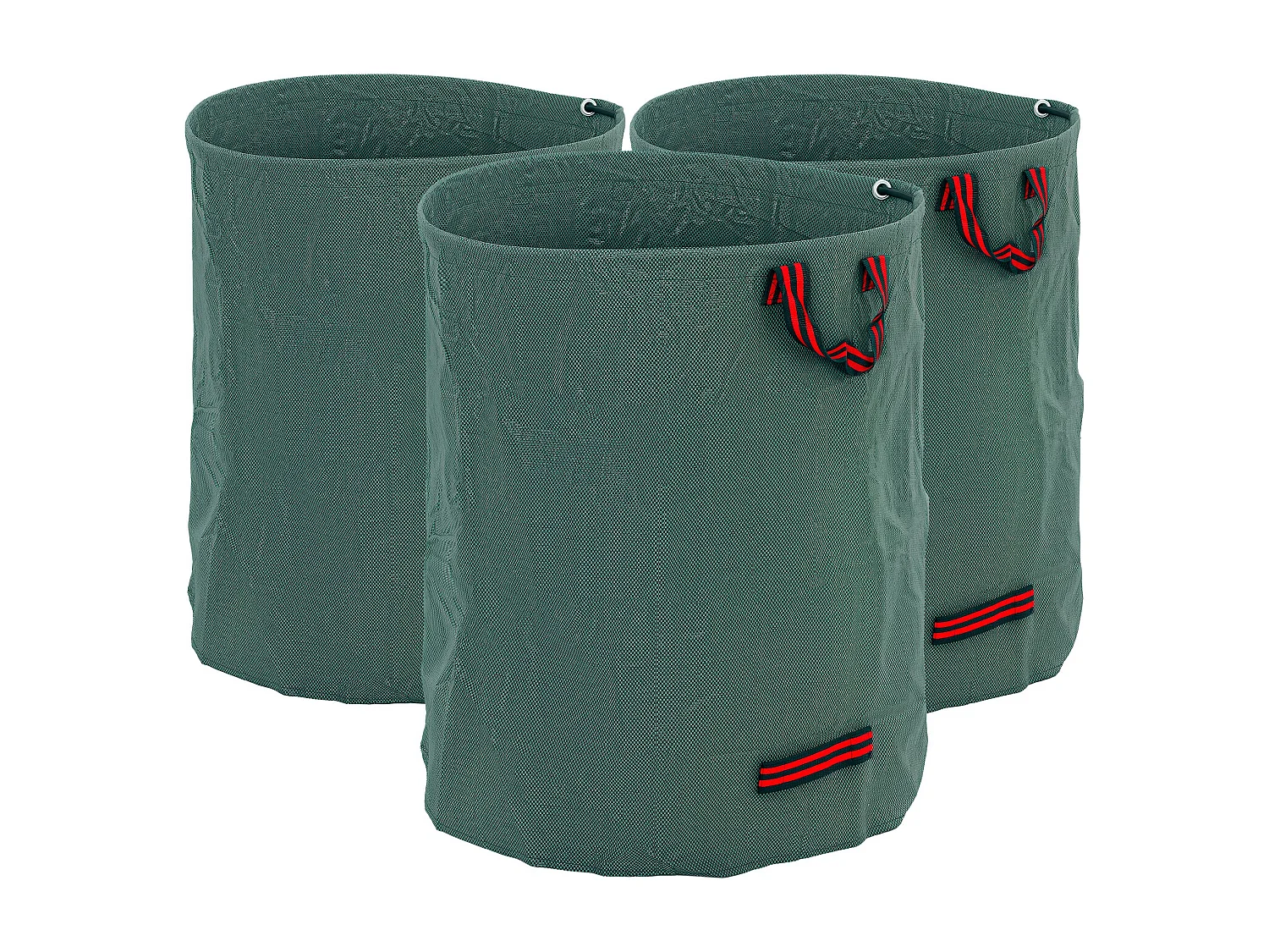 Set 3 sacchi per rifiuti da giardino 300 litri con manici verde