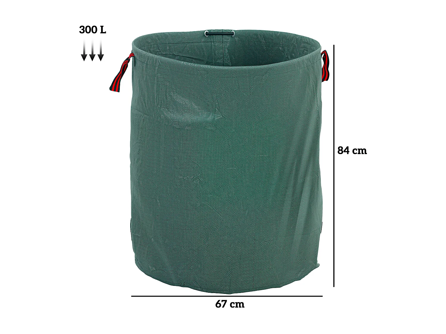 Set 3 sacchi per rifiuti da giardino 300 litri con manici verde