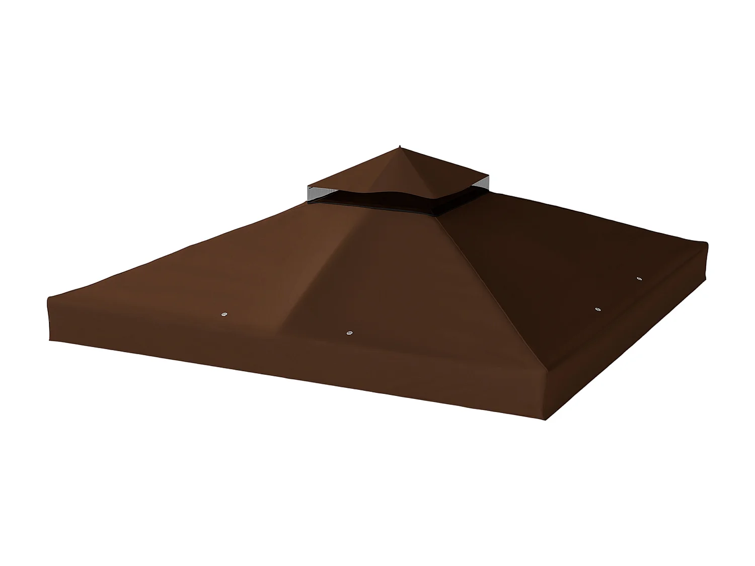 Copertura per gazebo da giardino 3x3 upf30+ a 2 livelli caffè