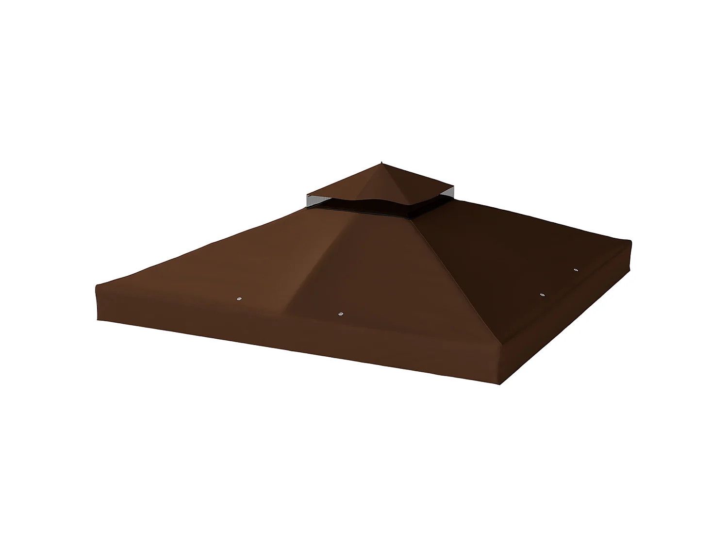 Copertura per gazebo da giardino 3x3 upf30+ a 2 livelli caffè