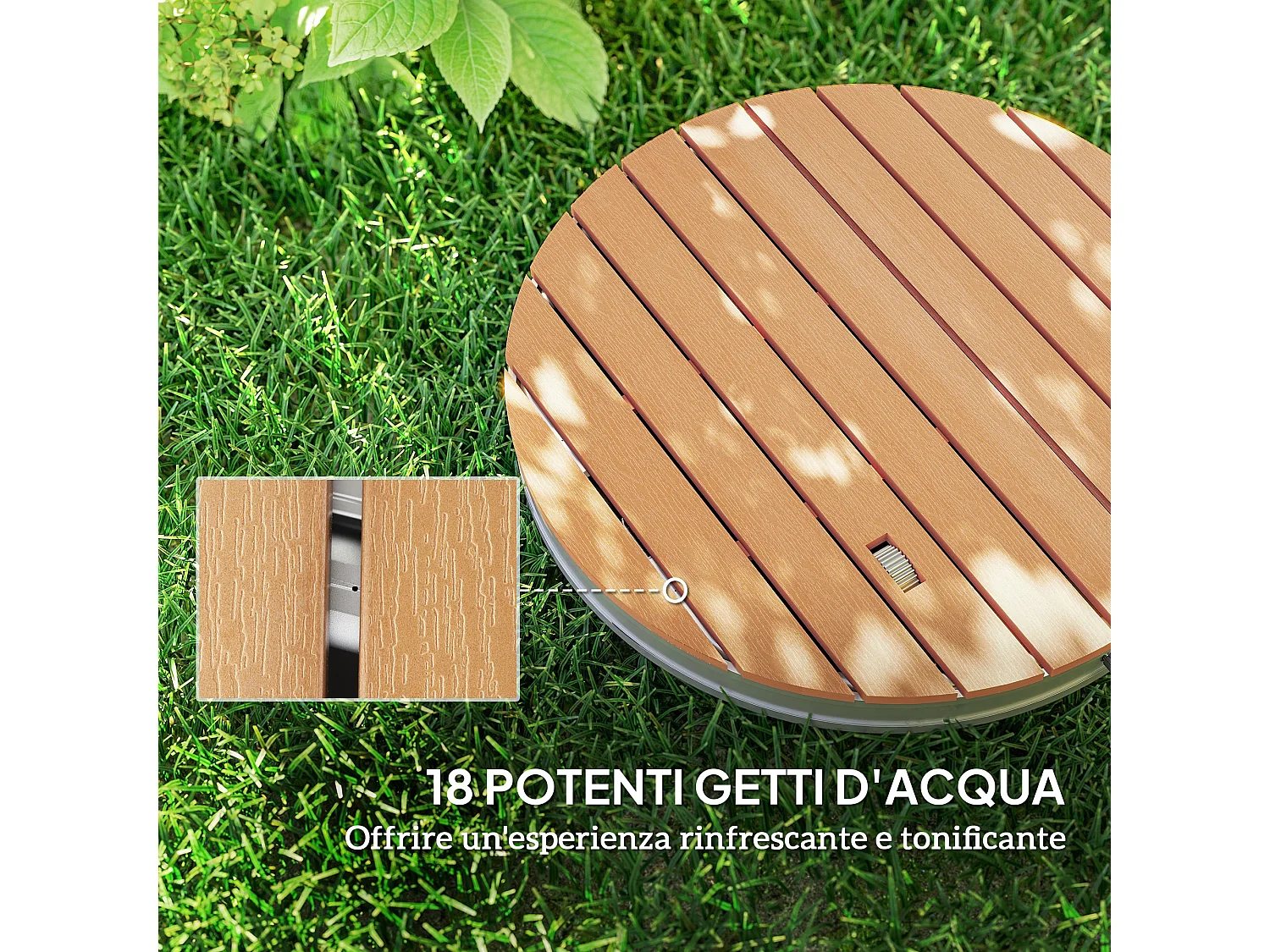 Doccia da giardino portatile altezza 4 m e getti regolabili