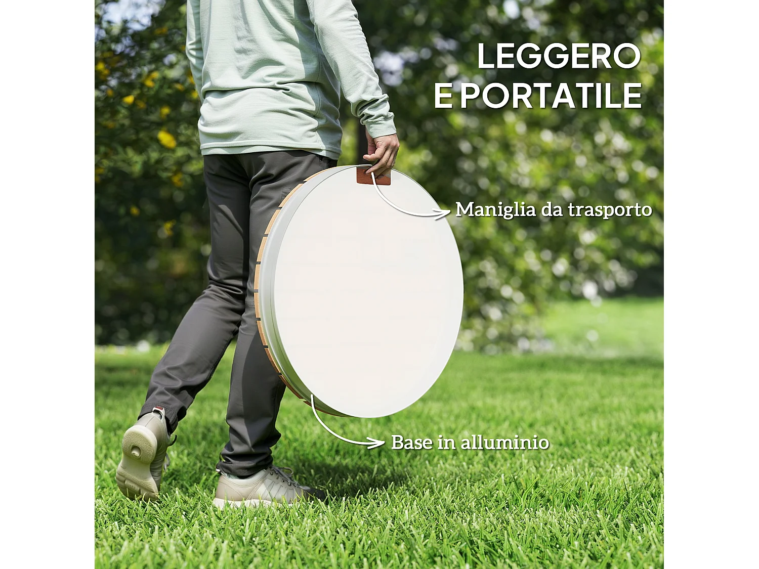 Doccia da giardino portatile altezza 4 m e getti regolabili
