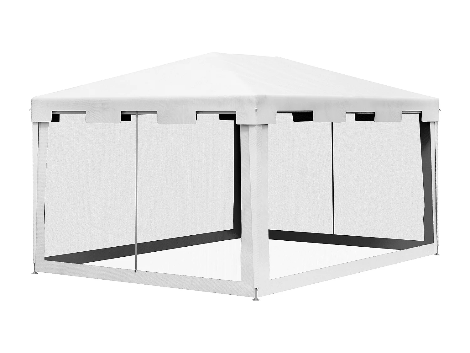 Gazebo da giardino 4x3 m in metallo e pe bianco e nero