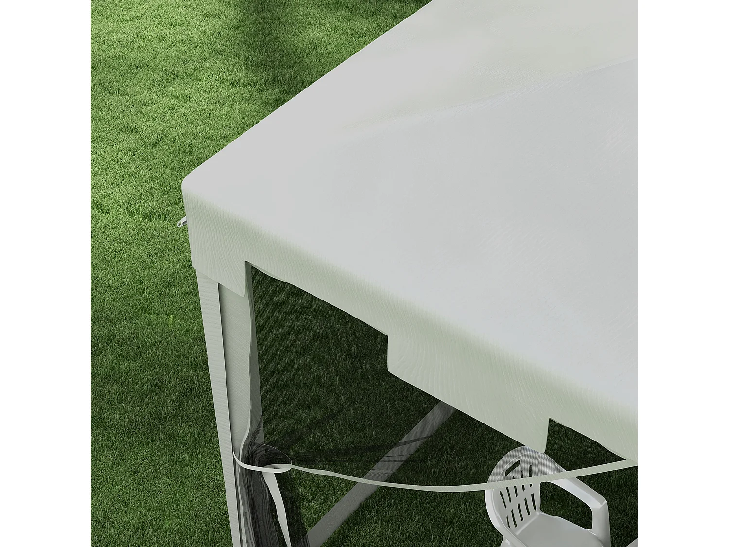 Gazebo da giardino 4x3 m in metallo e pe bianco e nero