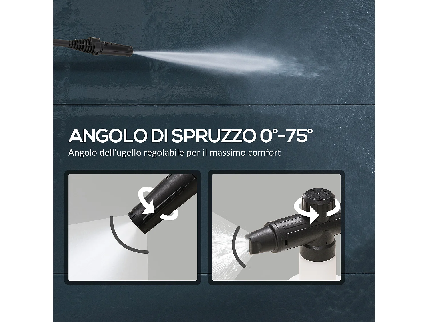 Idropulitrice ad alta pressione 1600w pieghevole blu e nera
