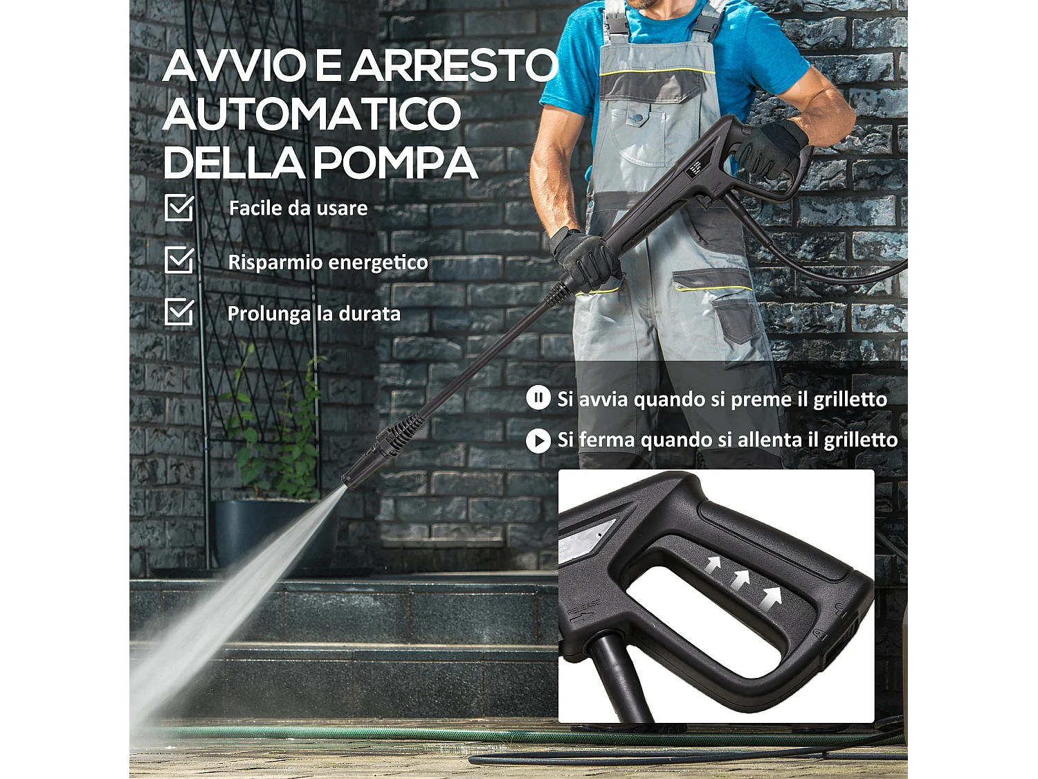 Idropulitrice ad alta pressione 1600w pieghevole blu e nera