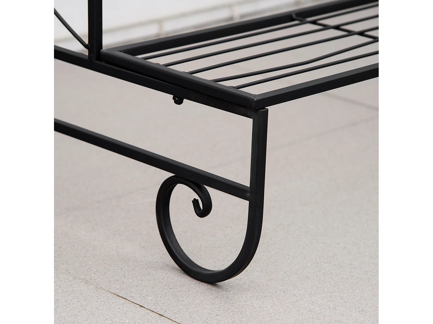 Portapiante in ferro battuto da esterno a 3 livelli nero