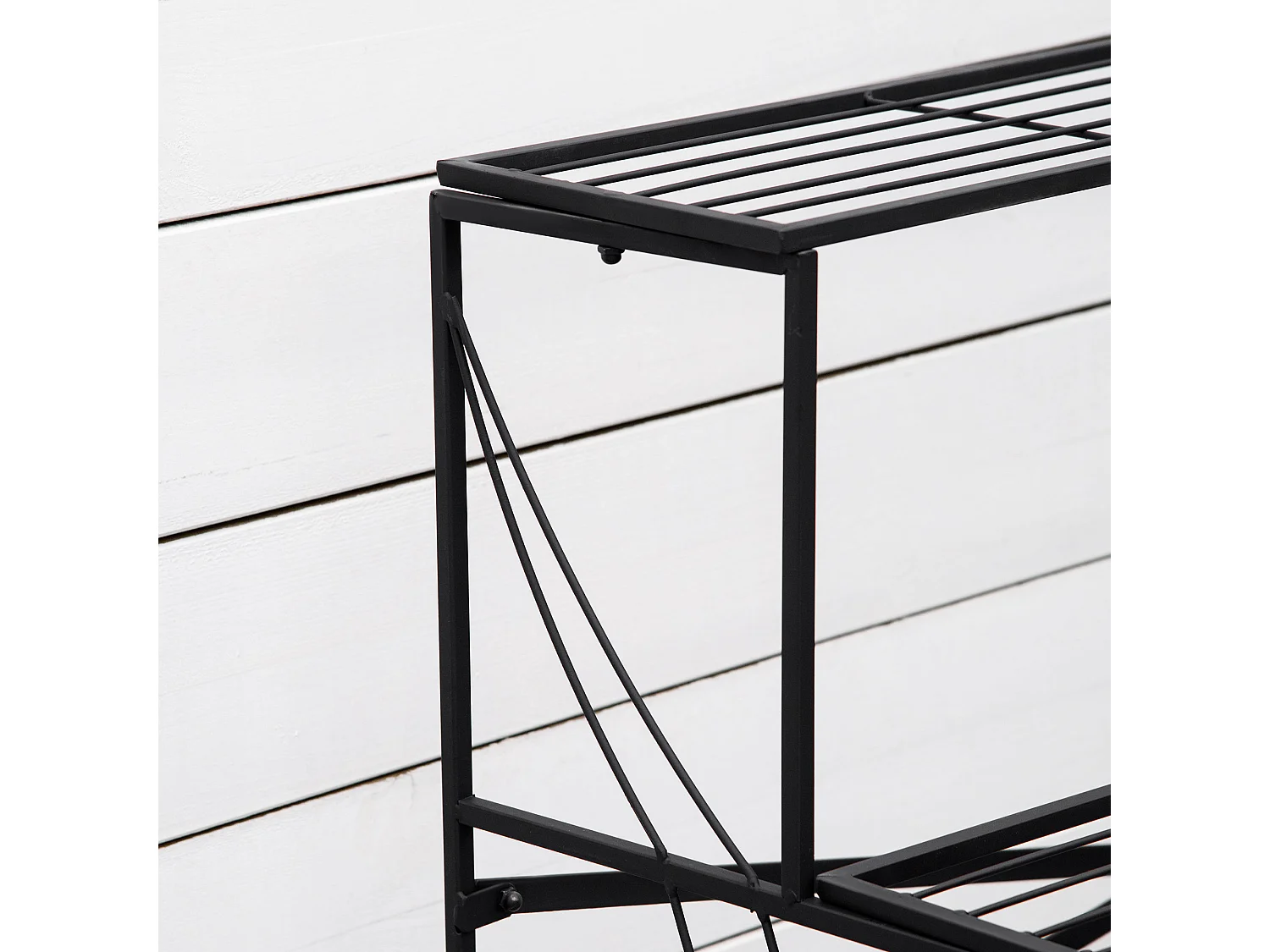 Portapiante in ferro battuto da esterno a 3 livelli nero