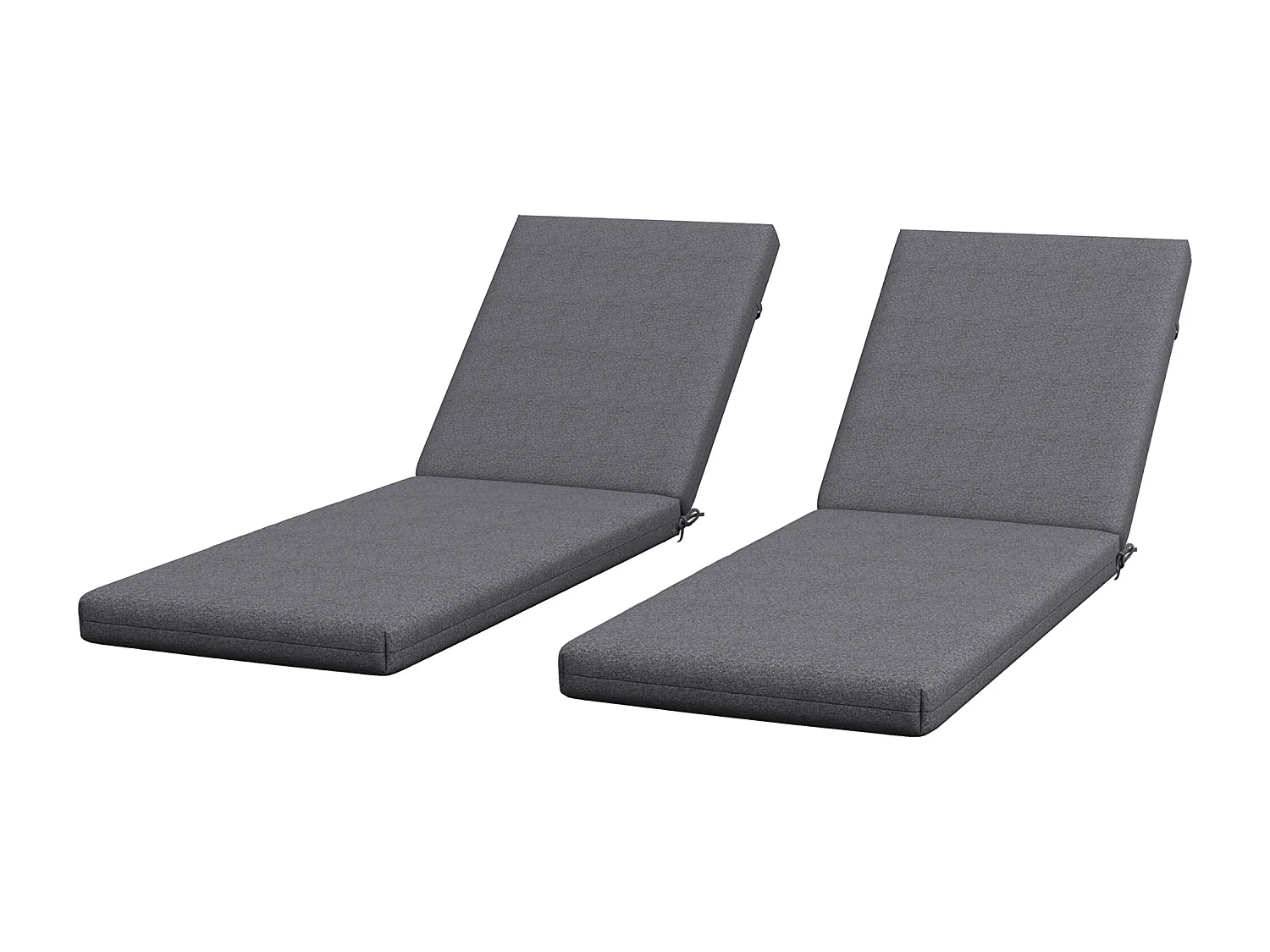 Set 2 cuscini per sedie da esterno in poliestere e cotone grigio