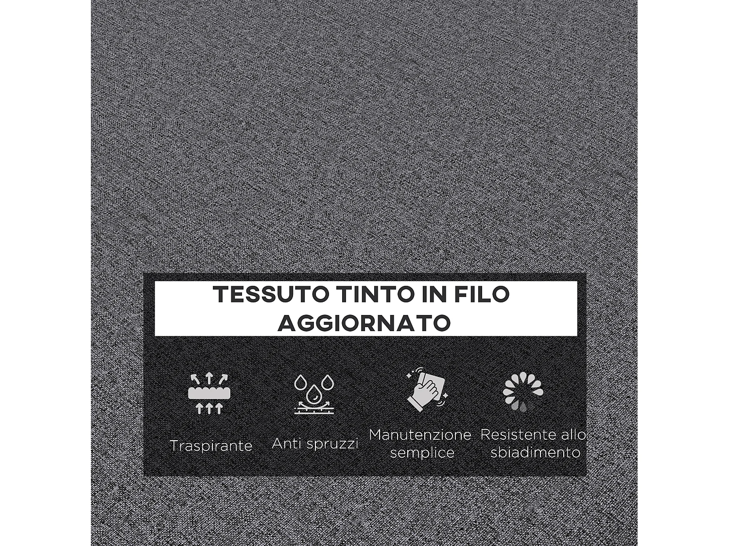 Set 2 cuscini per sedie da esterno in poliestere e cotone grigio