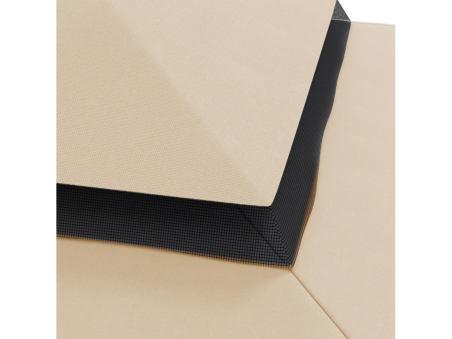 Tetto per gazebo 3x4 m con tetto a 2 livelli in poliestere crema