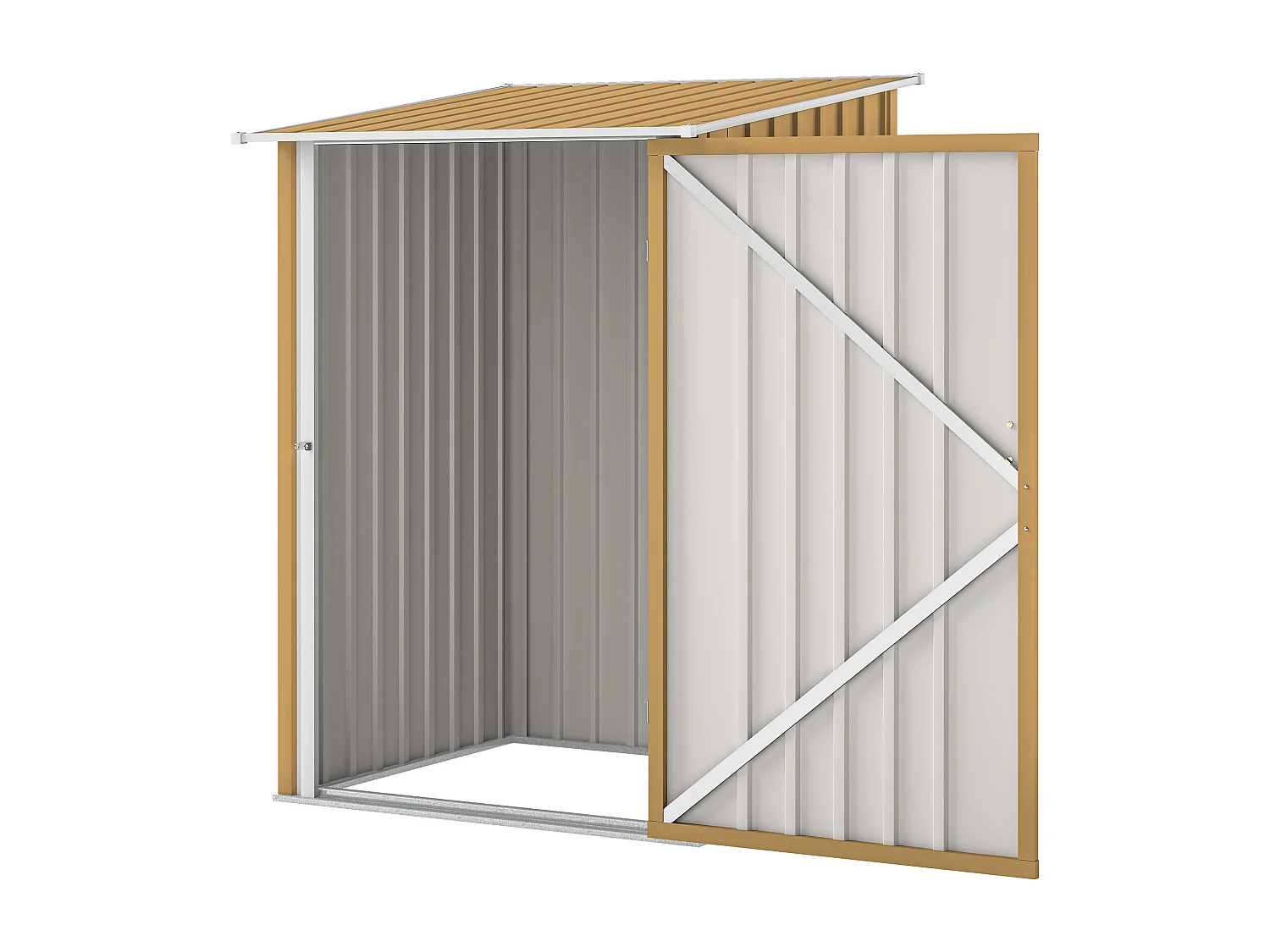 Casetta da giardino in acciaio 100x104x160 cm giallo