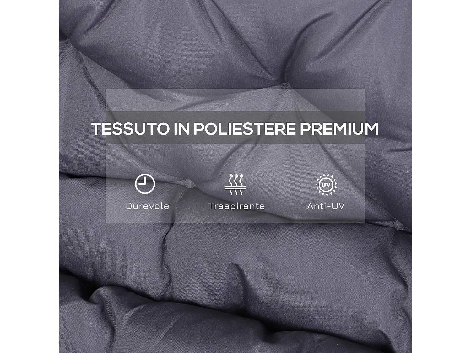 Cuscino da giardino 2 posti con schienale per panche e dondoli