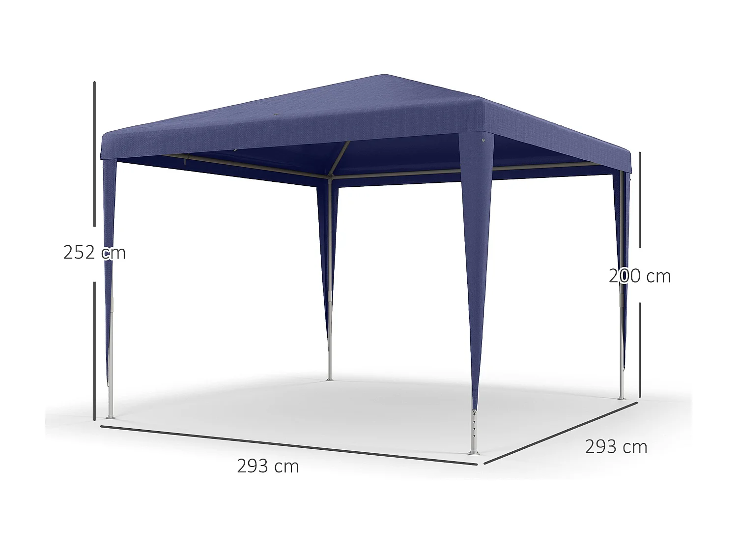 Gazebo da giardino 3x3m pieghevole e portatile anti uv blu
