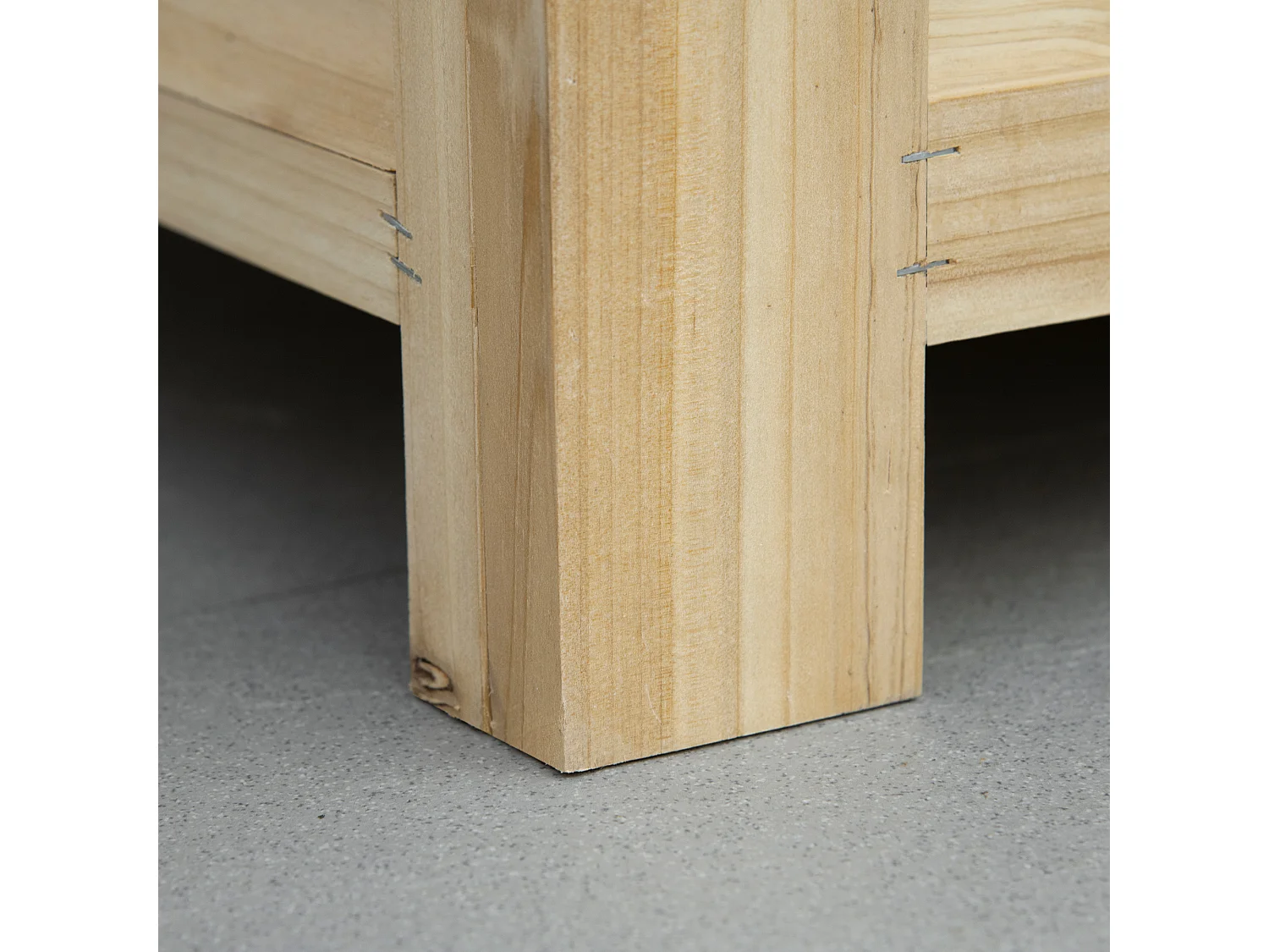 Baule da esterno 155l in legno con coperchio in metallo 110x50x50 cm