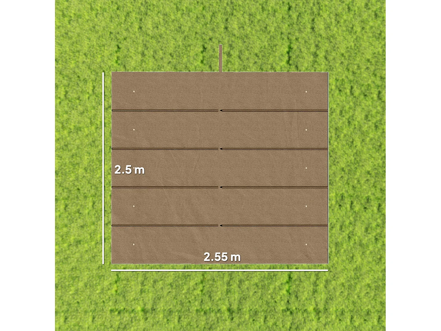 Tetto di ricambio per gazebo pergola 3x3 m poliestere marrone chiaro