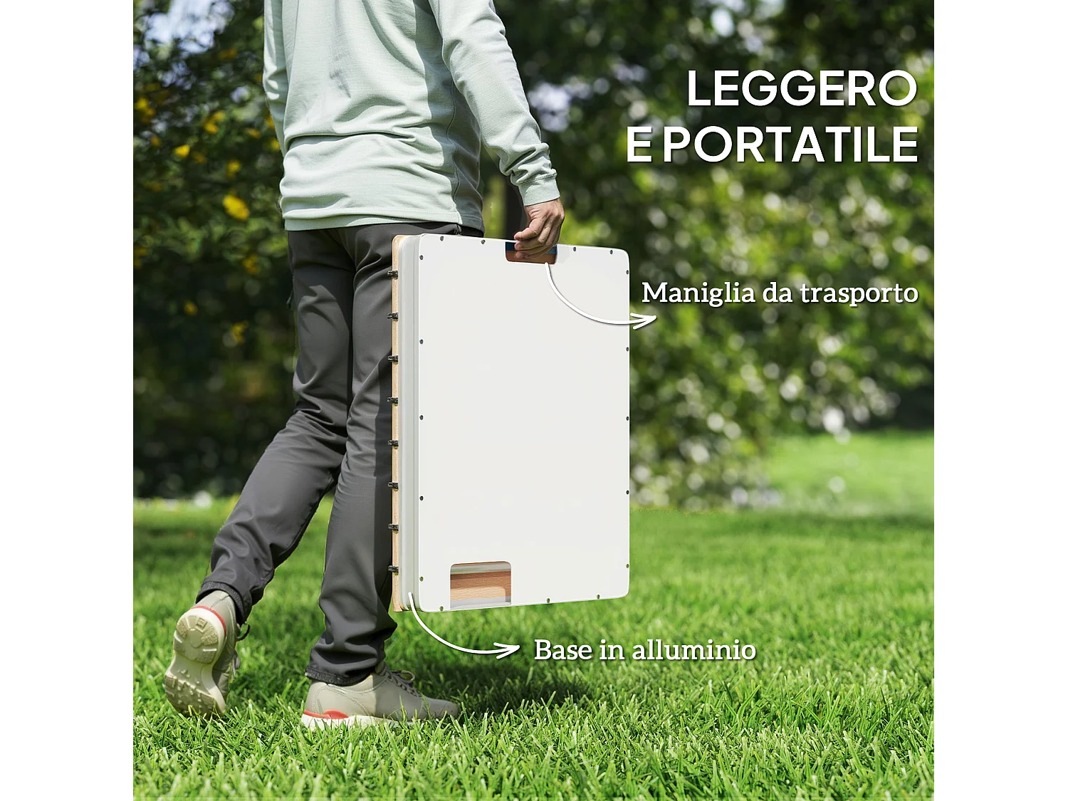 Doccia da giardino portatile altezza 4 m getti regolabili rettangolare