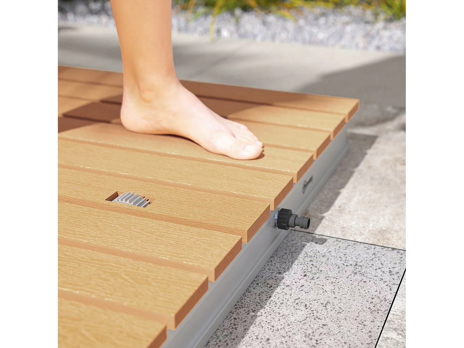 Doccia da giardino portatile altezza 4 m getti regolabili rettangolare