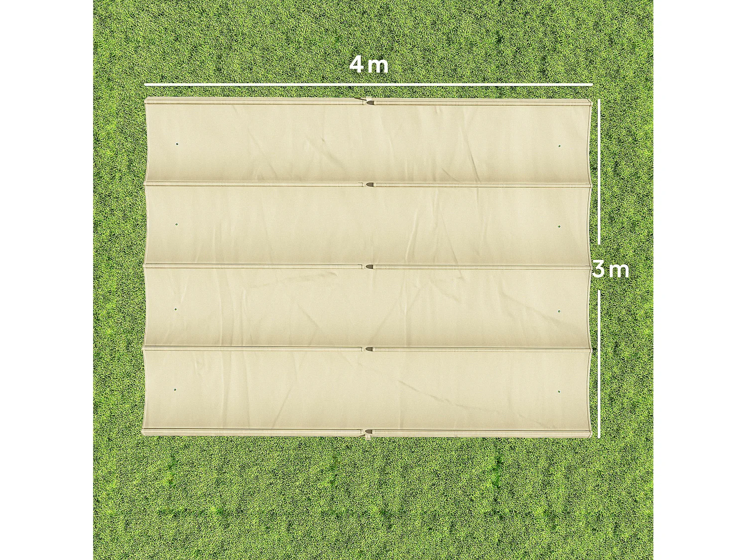 Telo di Ricambio per Gazebo Pergola con 8 Fori di Drenaggio in Poliestere Traspirante Protezione UV30