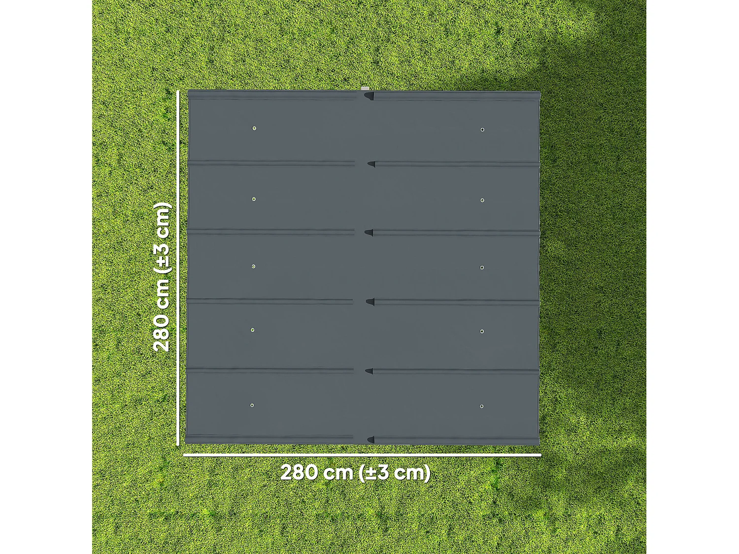 Telo di ricambio per pergola 3x3 m in poliestere uv30+ grigio