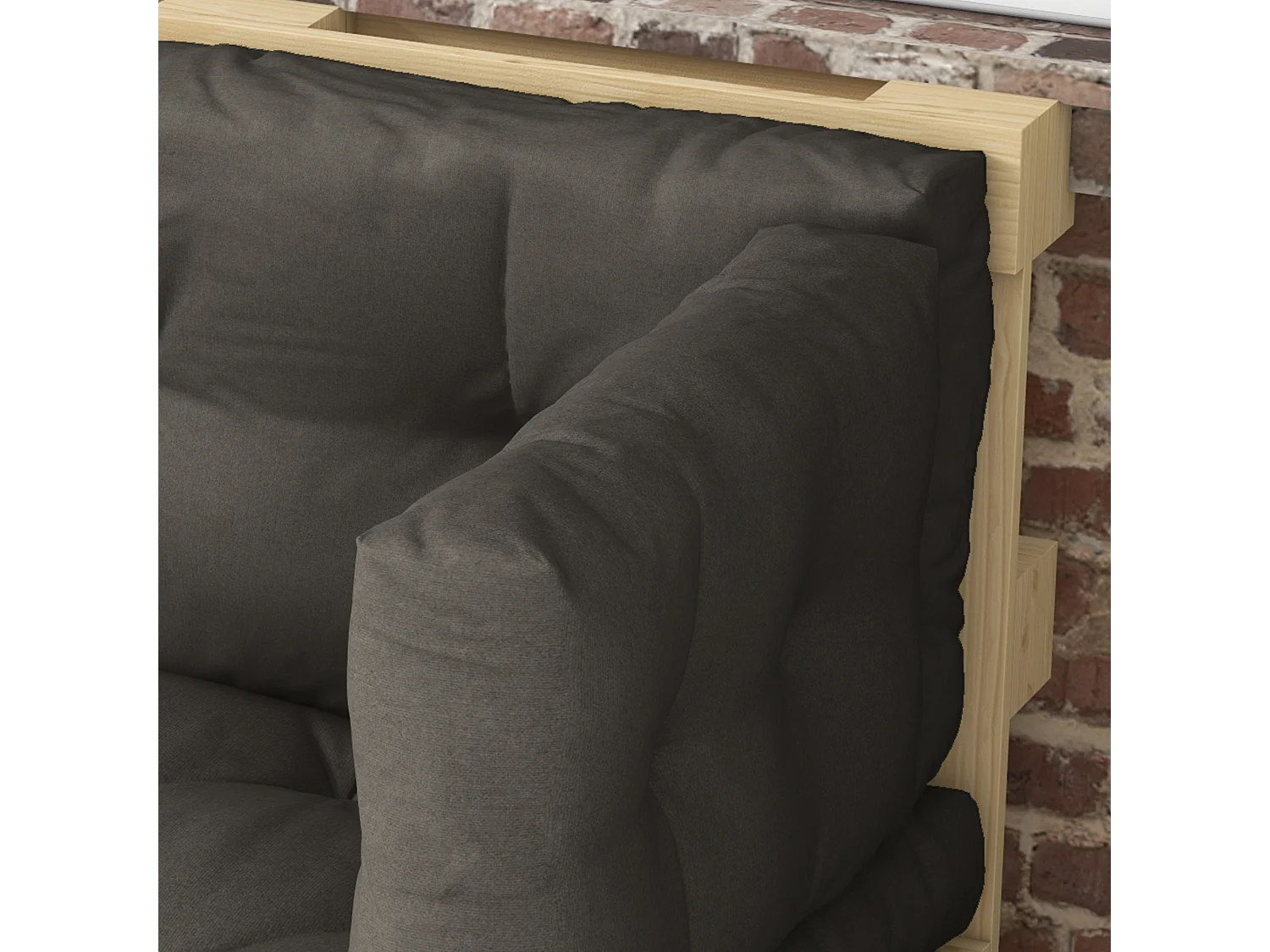 Set 3 pezzi cuscini da giardino in poliestere per divani pallet grigio