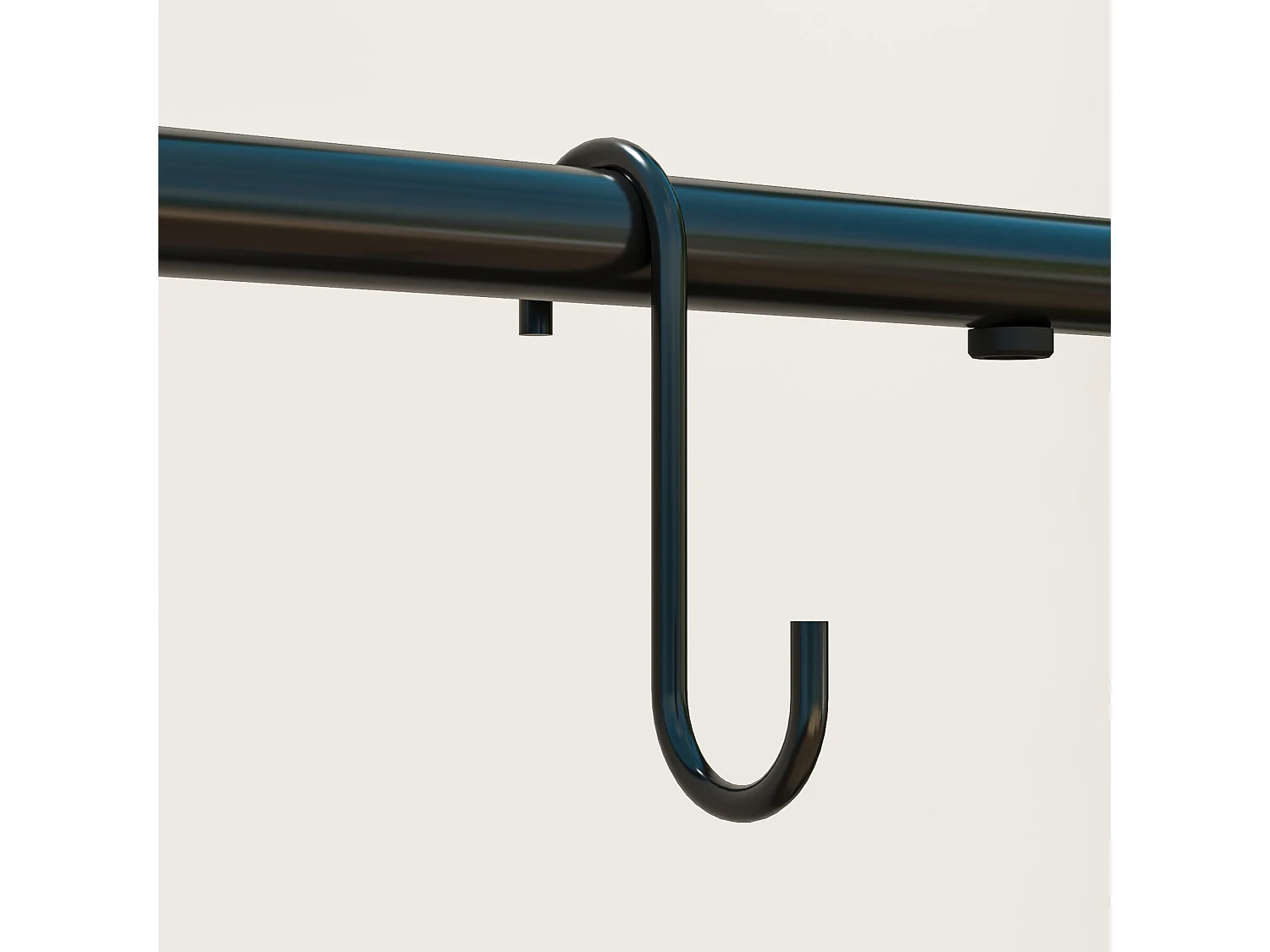 Portapiante a tre livelli con barra appendiabiti in metallo nero