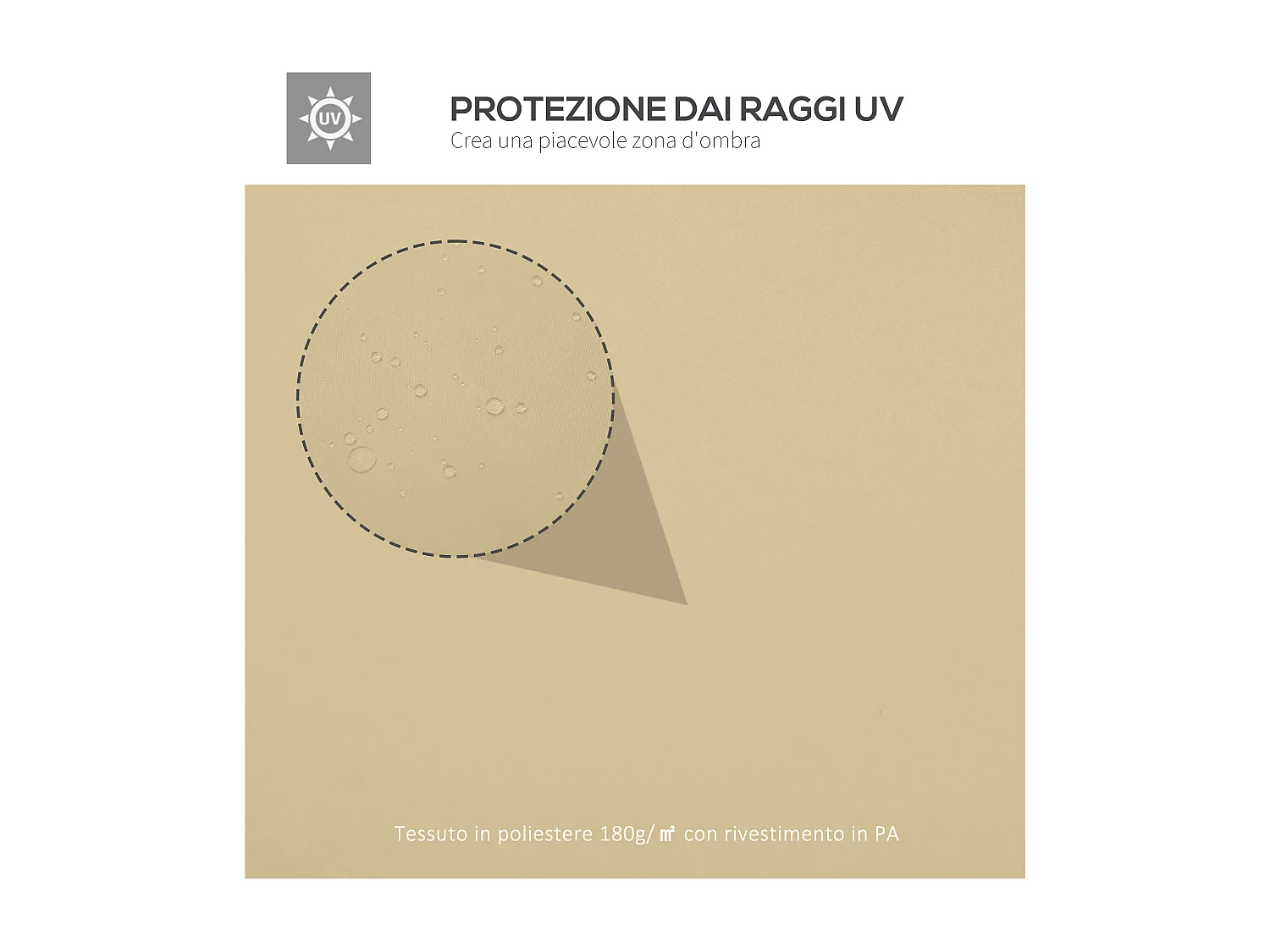 Tetto di ricambio per gazebo da giardino 4x3m in poliestere crema