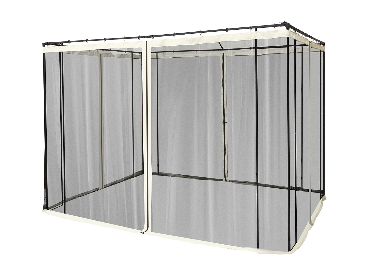 Tende zanzariera per gazebo ricambio universale nero e beige