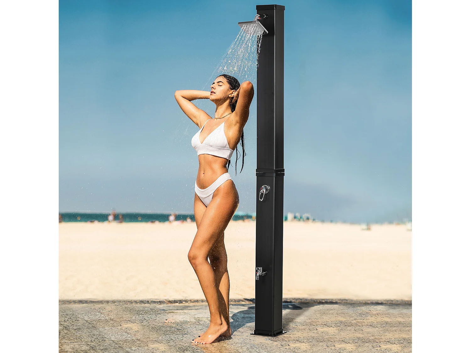 Doccia solare da esterno 40 litri e temperatura 60 gradi nero
