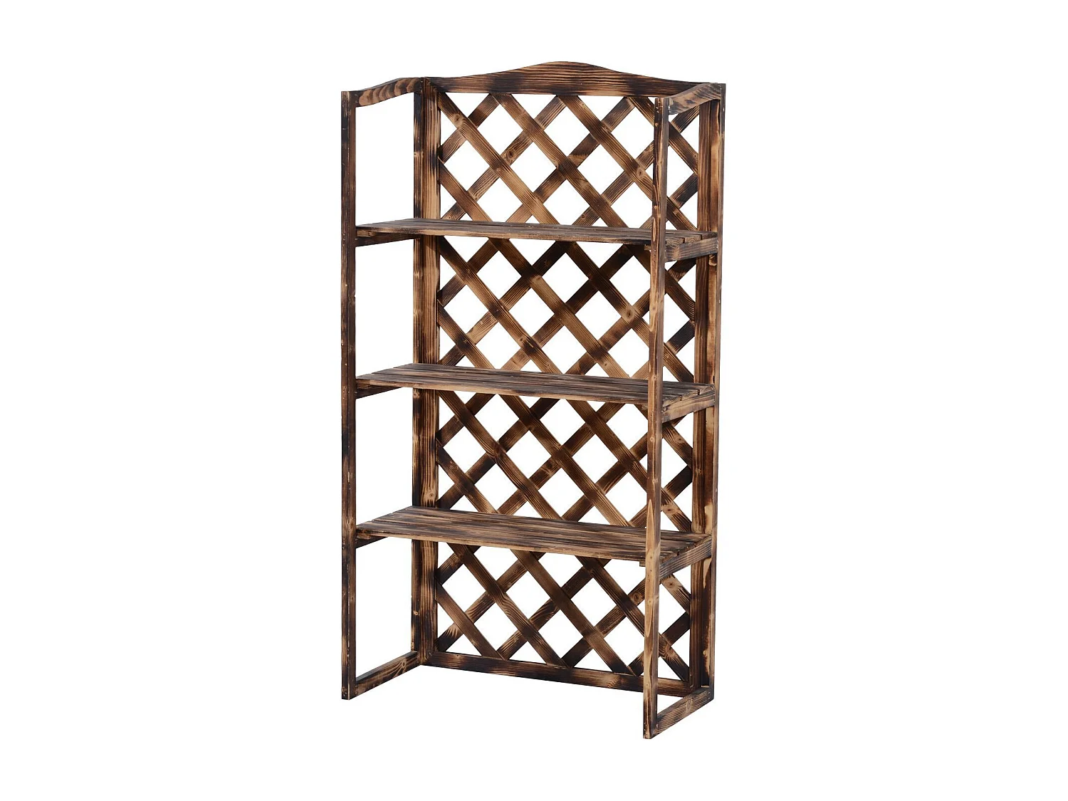 Scaffale porta piante da esterno a 3 ripiani in legno di abete portavasi da interno ed esterno fioriera da balcone 80x40x148cm