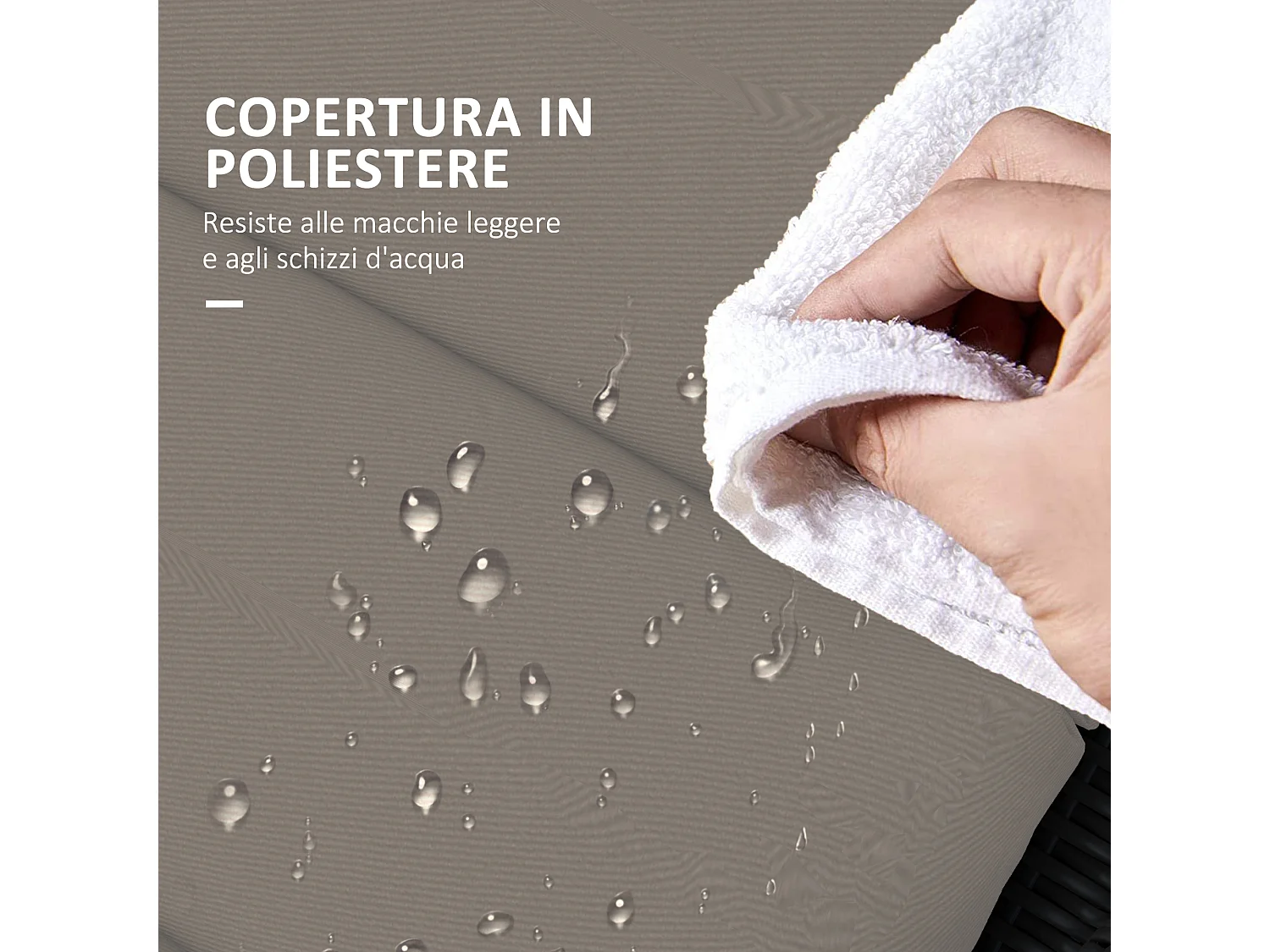 Cuscino per lettino prendisole imbottito con lacci, grigio scuro