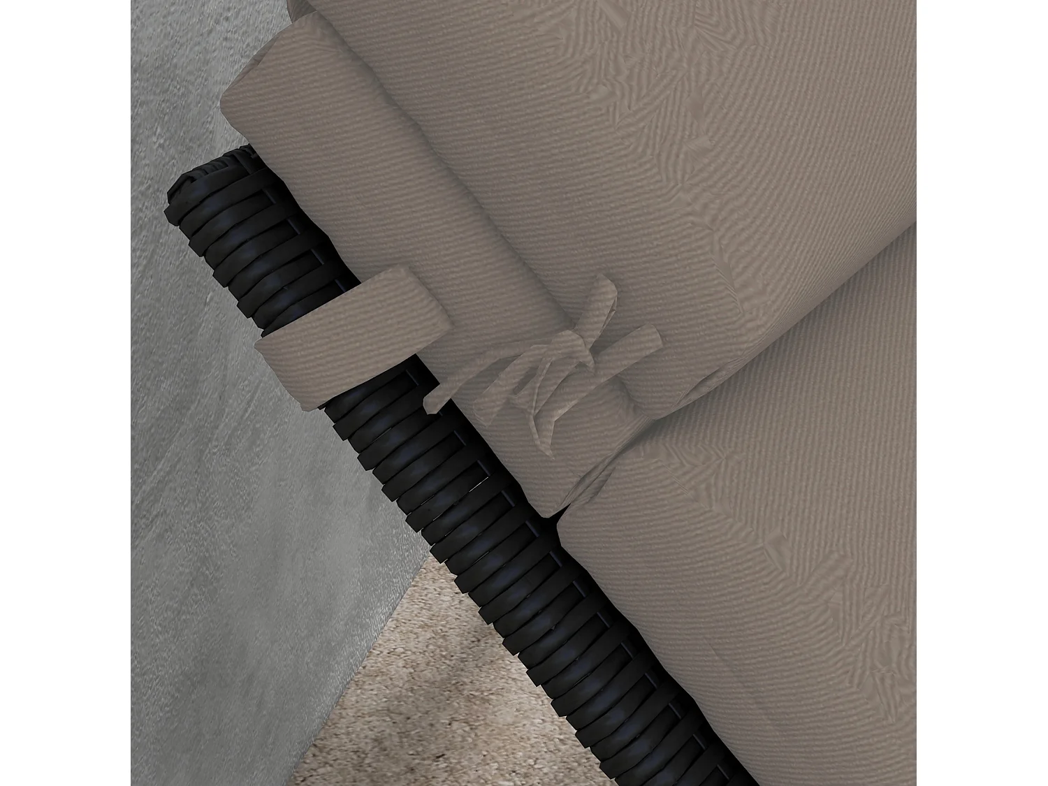 Cuscino per lettino prendisole imbottito con lacci, grigio scuro