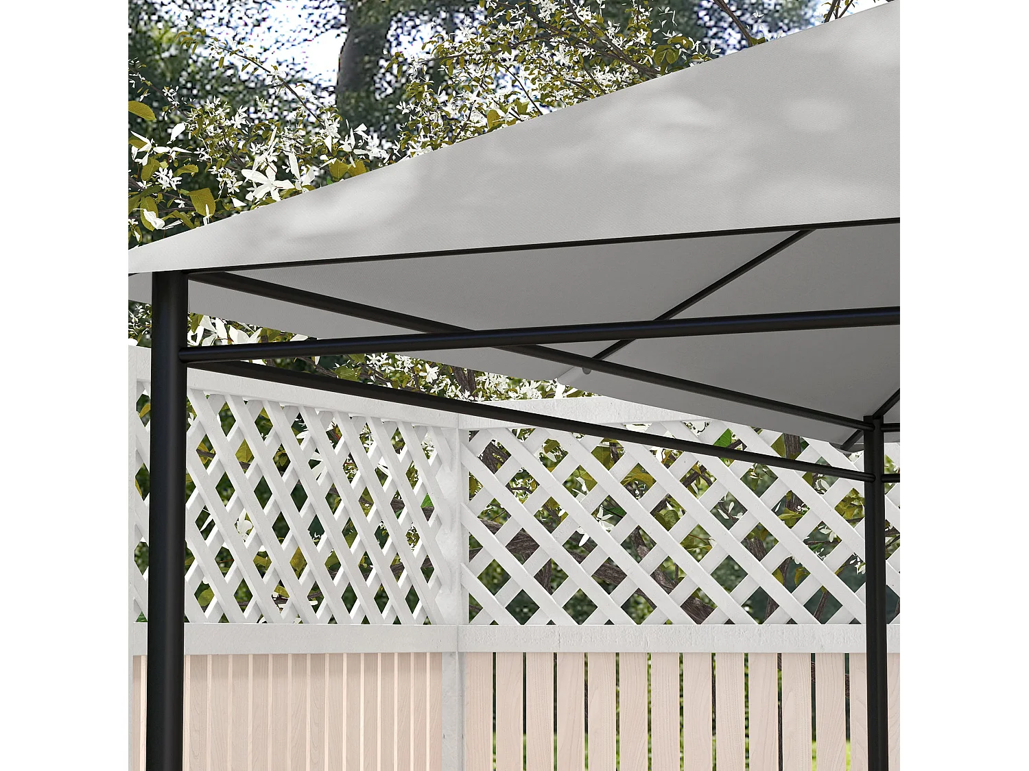 Tetto di ricambio per gazebo 4x3m anti uv in poliestere grigio chiaro