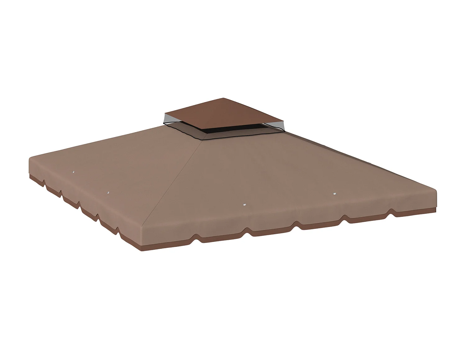 Copertura per gazebo 3x3 m a 2 livelli in poliestere cachi e marrone