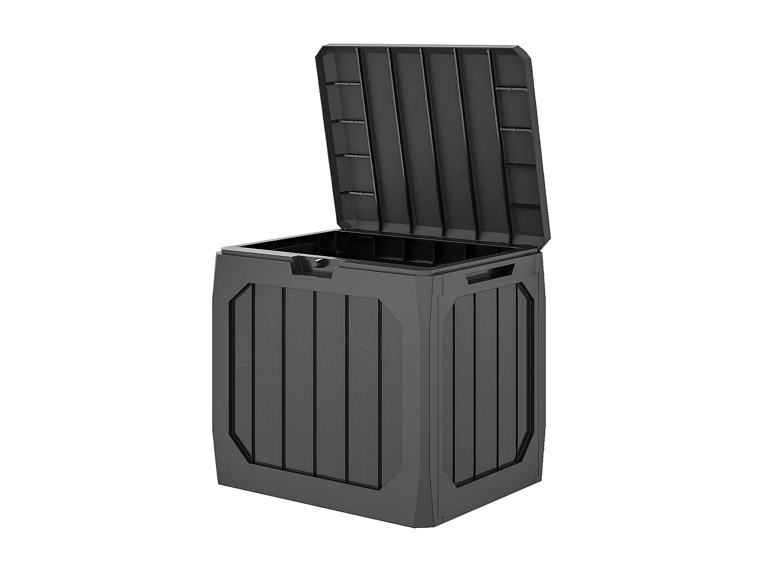 Baule da giardino 121 litri impermeabile in plastica nero