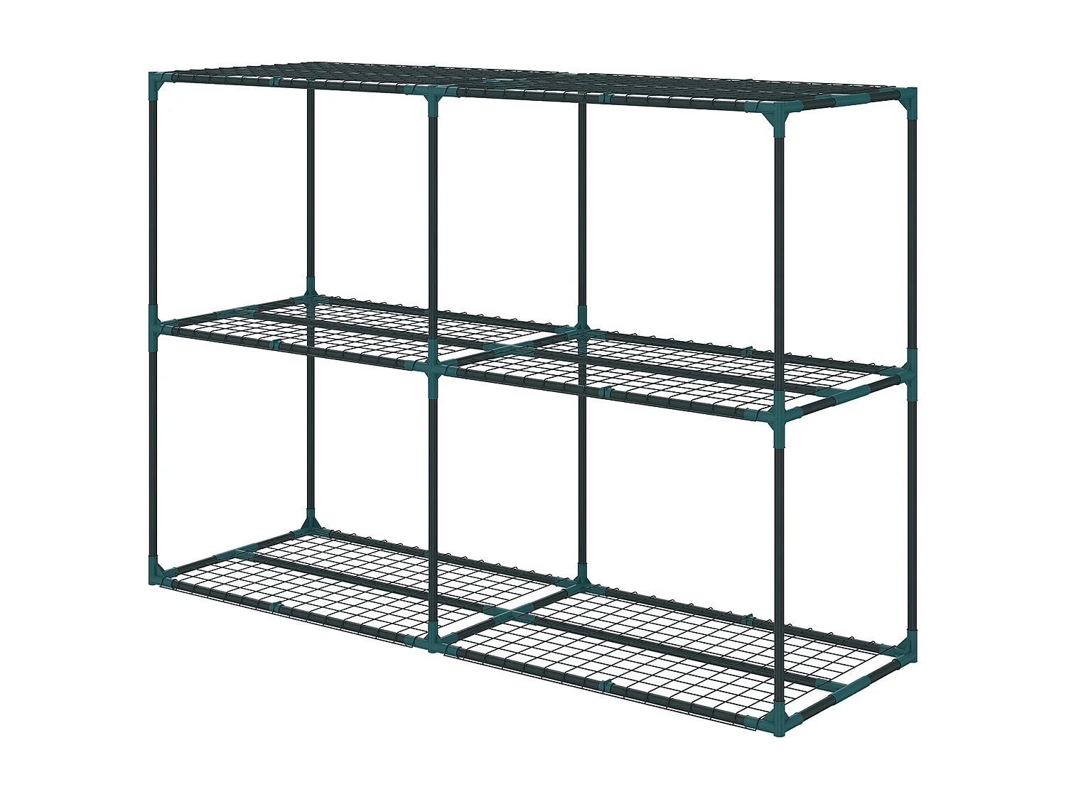 Portapiante a 3 livelli in acciaio e pp 143x48x100 cm verde scuro