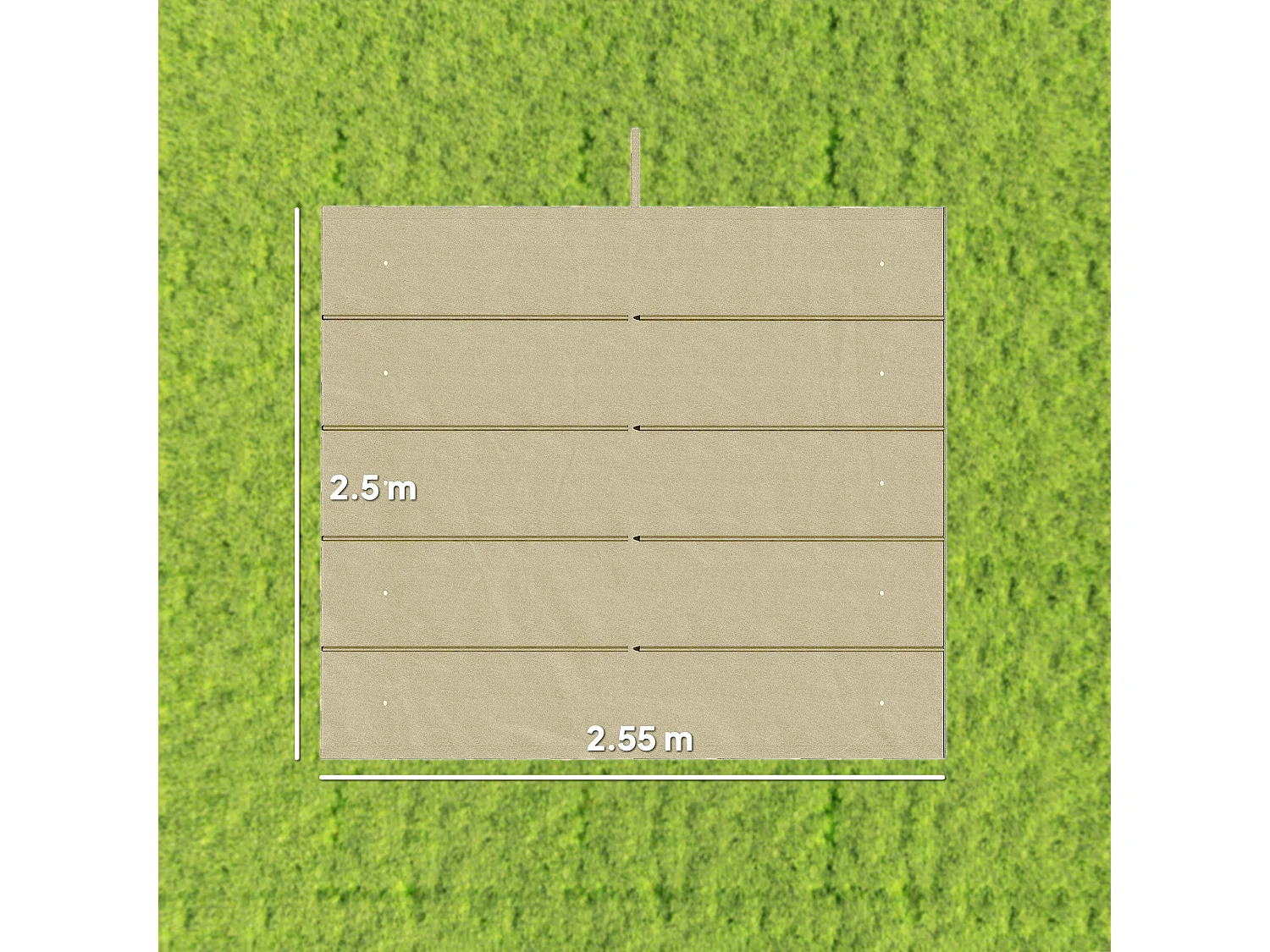 Tetto di ricambio per gazebo pergola 3x3 m poliestere beige