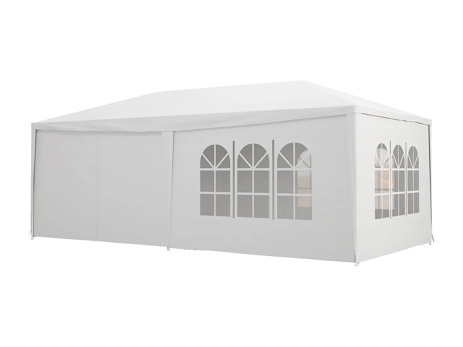 Tendone per feste 6x3m con pareti rimovibili e finestre bianco
