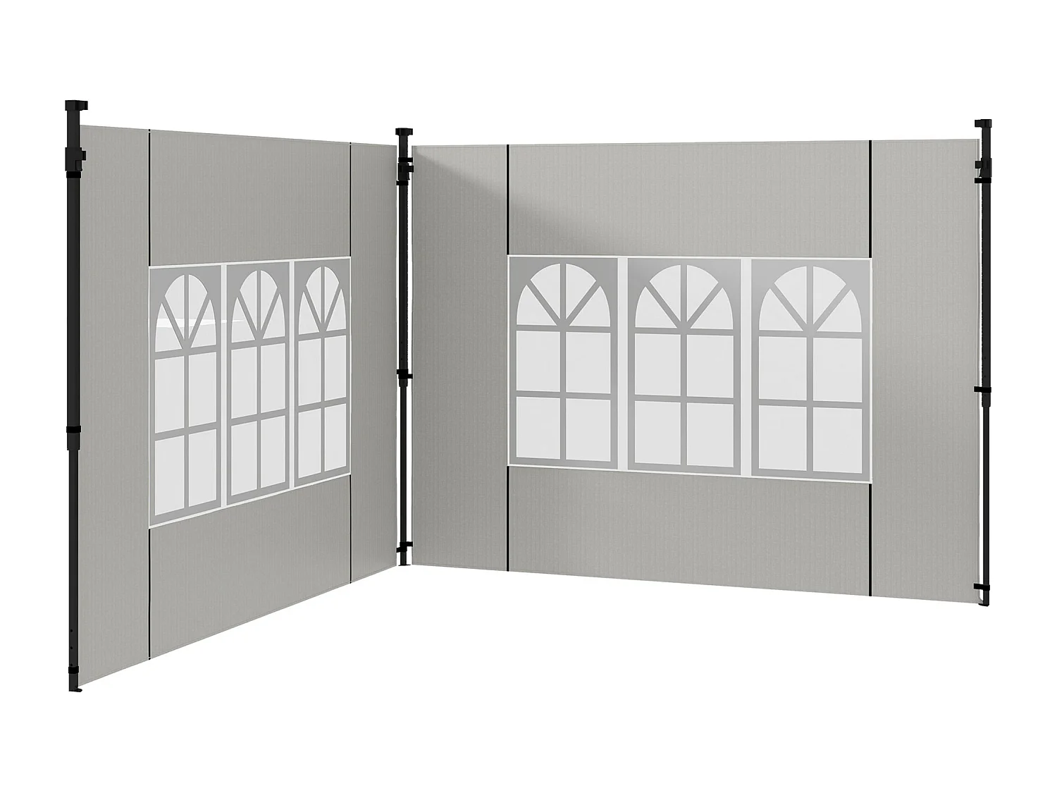 Set 2 pareti laterali per gazebo 3x3 m e 3x6 m in PE e plastica bianco