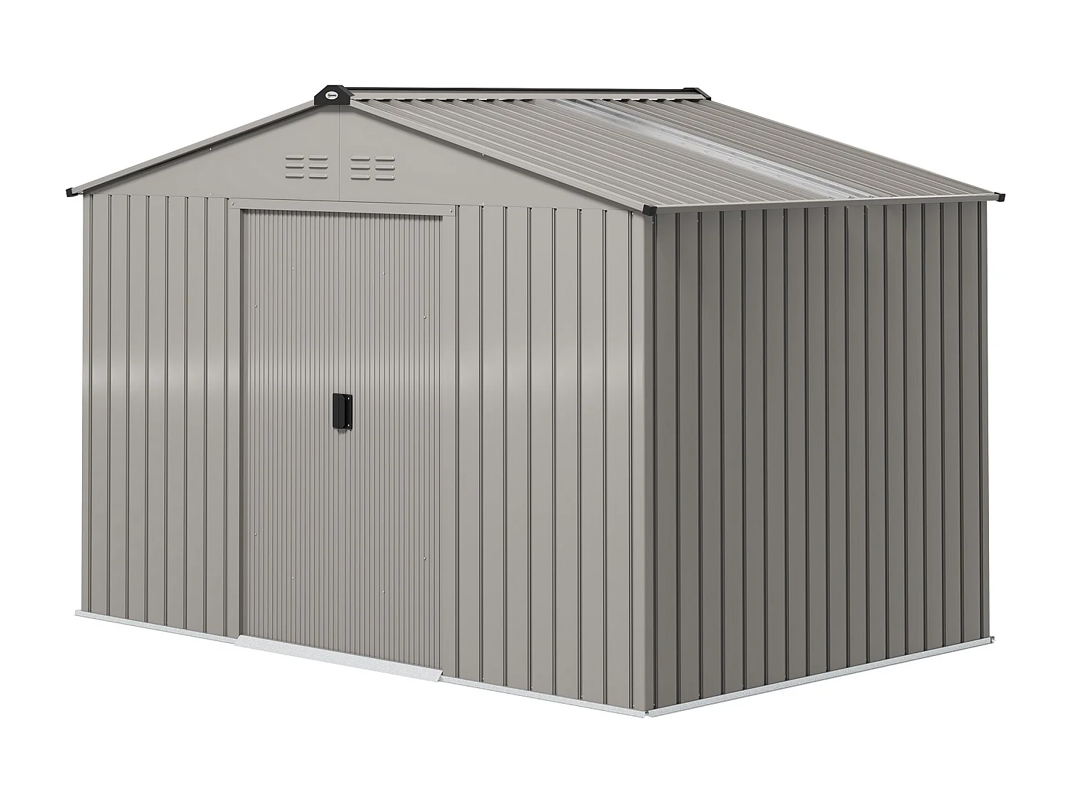 Casetta da giardino in metallo con porta scorrevole argento