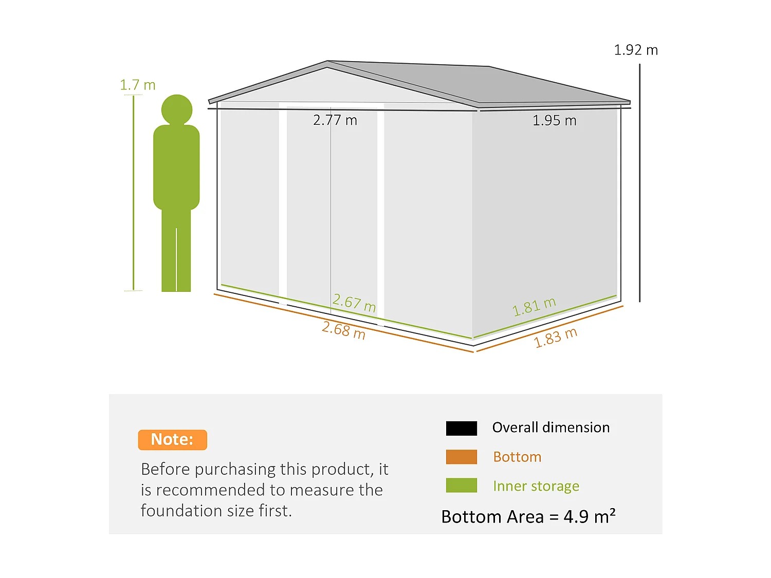 Casetta da giardino in metallo con porta scorrevole argento